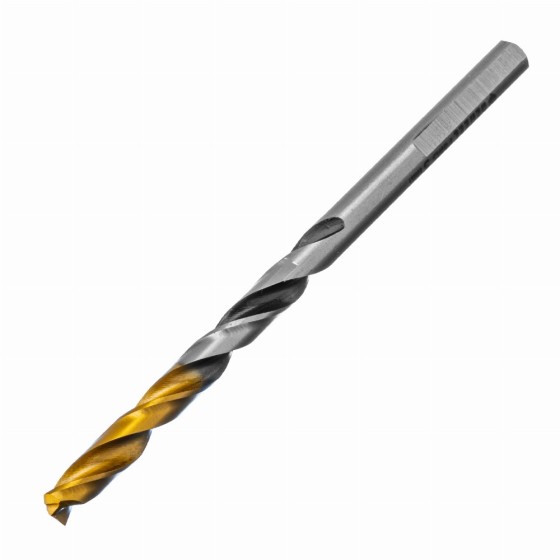 Сверло спиральное по металлу 5 x 86мм, Р6М5, Golden Tip, многогранная заточка Denzel 718276 Сверло спиральное по металлу 5 x 86мм, Р6М5, Golden Tip, многогранная заточка Denzel 718276