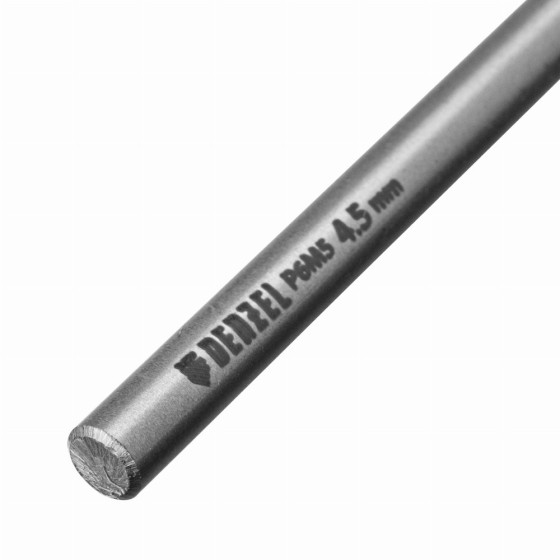 Сверло спиральное по металлу 4,5 х 126 мм, Р6М5, Golden Tip, удлиненное Denzel 718252 Сверло спиральное по металлу 4,5 х 126 мм, Р6М5, Golden Tip, удлиненное Denzel 718252