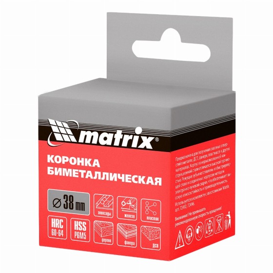 Коронка Bimetal, 38 мм Matrix 72438 Коронка Bimetal, 38 мм Matrix 72438