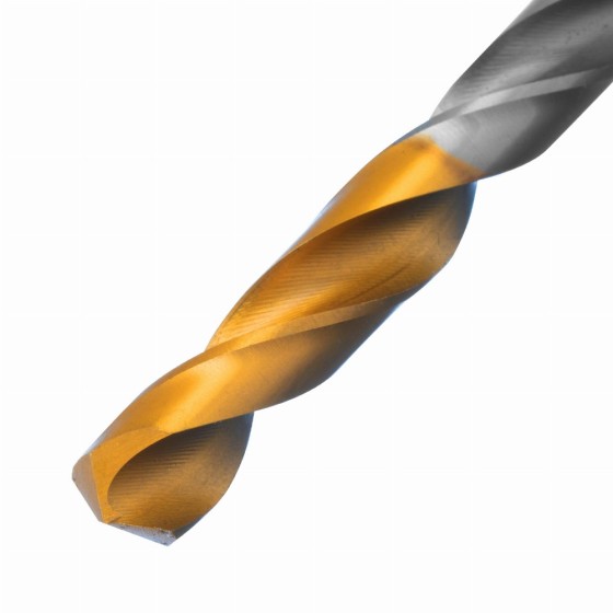 Сверло спиральное по металлу 7,5 x 109 мм, Р6М5, Golden Tip Denzel 718238 Сверло спиральное по металлу 7,5 x 109 мм, Р6М5, Golden Tip Denzel 718238