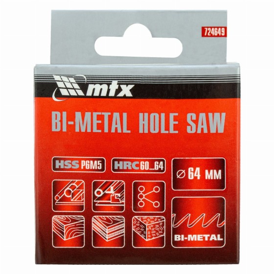 Коронка Bimetal, 64 мм Matrix 72464 Коронка Bimetal, 64 мм Matrix 72464