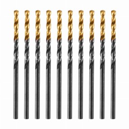 Сверло по металлу, 2,5 мм, HSS-Tin, Golden Tip, 10 шт. Denzel 717204