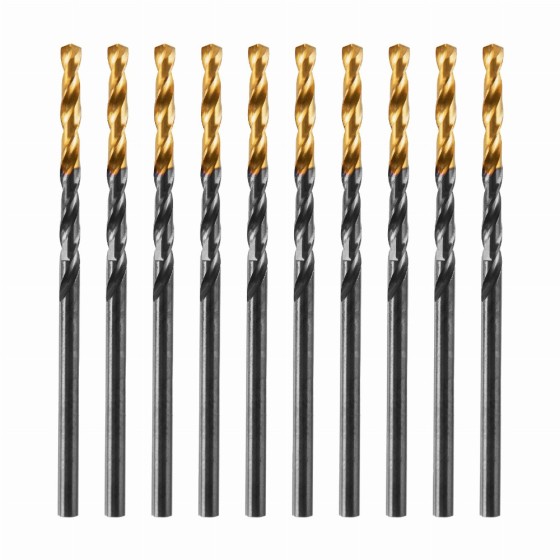 Сверло по металлу, 2,5 мм, HSS-Tin, Golden Tip, 10 шт. Denzel 717204 Сверло по металлу, 2,5 мм, HSS-Tin, Golden Tip, 10 шт. Denzel 717204