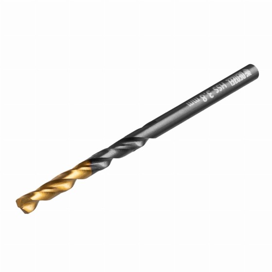 Сверло по металлу, 3,8 мм, HSS-Tin, Golden Tip, 10 шт. Denzel 717208 Сверло по металлу, 3,8 мм, HSS-Tin, Golden Tip, 10 шт. Denzel 717208
