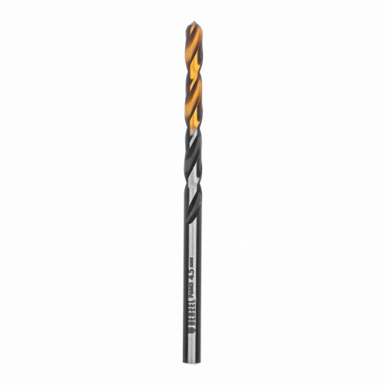 Сверло спиральное по металлу 4,5 x 80мм, Р6М5, Golden Tip, многогранная заточка Denzel 718274 Сверло спиральное по металлу 4,5 x 80мм, Р6М5, Golden Tip, многогранная заточка Denzel 718274