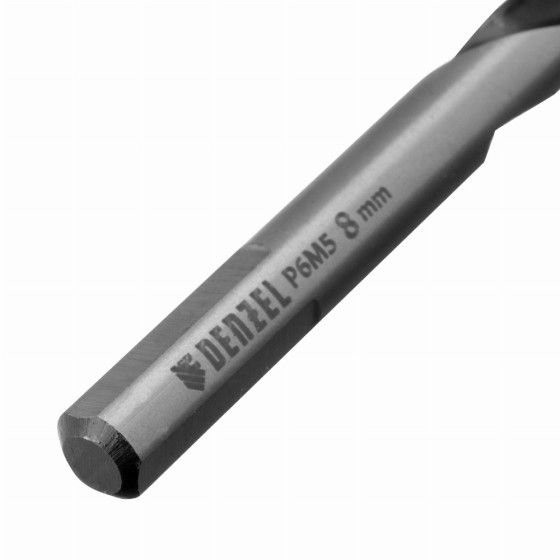 Сверло спиральное по металлу 8 x 117мм, Р6М5, Golden Tip, многогранная заточка Denzel 718282 Сверло спиральное по металлу 8 x 117мм, Р6М5, Golden Tip, многогранная заточка Denzel 718282