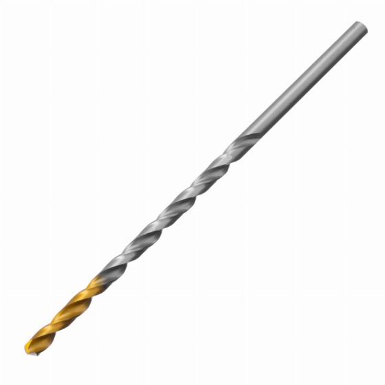Сверло спиральное по металлу 4,2 х 119 мм, Р6М5, Golden Tip, удлиненное Denzel 718251 Сверло спиральное по металлу 4,2 х 119 мм, Р6М5, Golden Tip, удлиненное Denzel 718251