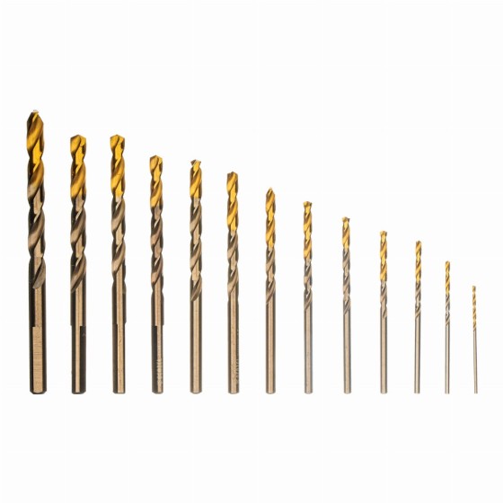 Набор сверл по металлу, 1,5-6,5мм, Р6М5К8-TiN, Golden Tip, 13 шт Denzel 723006 Набор сверл по металлу, 1,5-6,5мм, Р6М5К8-TiN, Golden Tip, 13 шт Denzel 723006