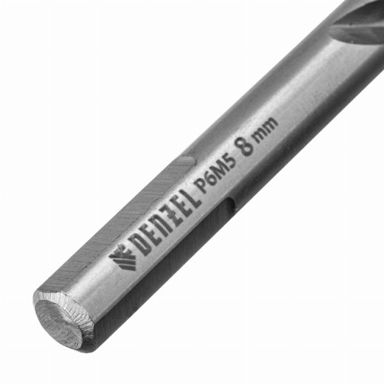 Сверло спиральное по металлу 8 x 117 мм, Р6М5, Golden Tip Denzel 718239 Сверло спиральное по металлу 8 x 117 мм, Р6М5, Golden Tip Denzel 718239