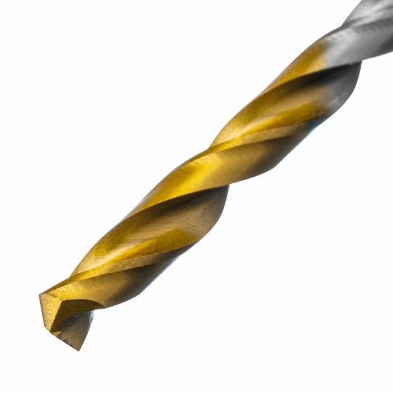 Сверло спиральное по металлу 4,5 х 126 мм, Р6М5, Golden Tip, удлиненное Denzel 718252 Сверло спиральное по металлу 4,5 х 126 мм, Р6М5, Golden Tip, удлиненное Denzel 718252