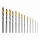 Набор сверл по металлу, 1,5-6,5мм, Р6М5-TiN, Golden Tip, 13 шт Denzel 723002 Набор сверл по металлу, 1,5-6,5мм, Р6М5-TiN, Golden Tip, 13 шт Denzel 723002