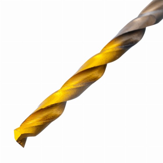 Набор сверл по металлу, 1-10 мм, Р6М5К8-TiN, Golden Tip, 19 шт Denzel 723008