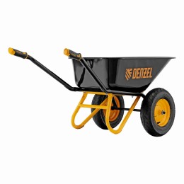 Тачка строительная, усиленная, объем 120 л, 350 кг, двухколесная, колесо 16х4.00-8 Denzel 689365 Тачка строительная, усиленная, объем 120 л, 350 кг, двухколесная, колесо 16х4.00-8 Denzel 689365