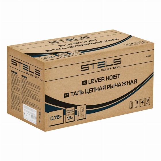Таль цепная рычажная, 0.75 т, h подъема 1.5 м Stels 51902
