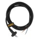 Шнур сетевой Energy Series, ПВС, 3 м, 2 x 1,5 мм, с неразборной вилкой, черный, Denzel 37673