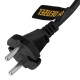 Шнур сетевой Energy Series, ПВС, 1,5 м, 2 x 1 мм, с неразборной вилкой, черный, Denzel 37661 Шнур сетевой Energy Series, ПВС, 1,5 м, 2 x 1 мм, с неразборной вилкой, черный, Denzel 37661