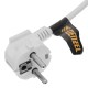 Шнур сетевой Energy Series, ПВС, 1,5 м, 3 x 1 мм, с неразборной вилкой, белый, Denzel 37662
