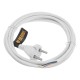 Шнур сетевой Energy Series, ПВС, 3 м, 2 x 1 мм, с неразборной вилкой, белый, Denzel 37664 Шнур сетевой Energy Series, ПВС, 3 м, 2 x 1 мм, с неразборной вилкой, белый, Denzel 37664