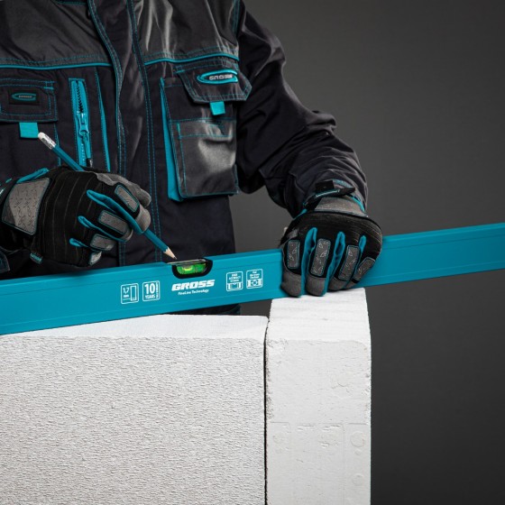 Уровень алюминиевый усиленный, 1000 мм, 3 глазка Gross 33630