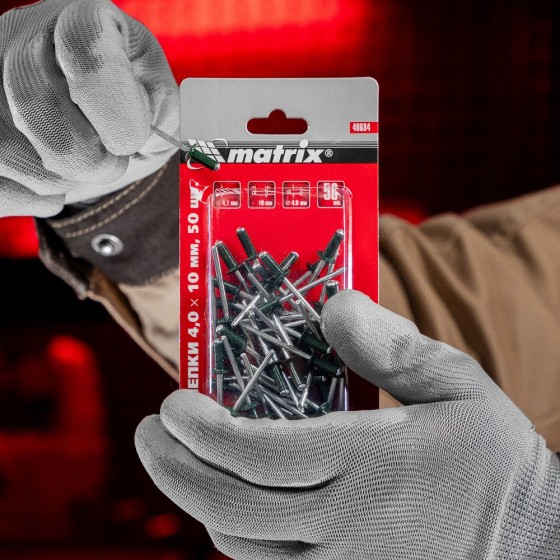 Заклепки 4.0 х 10 мм RAL 6005, темно-зеленые, 50 шт Matrix 40684