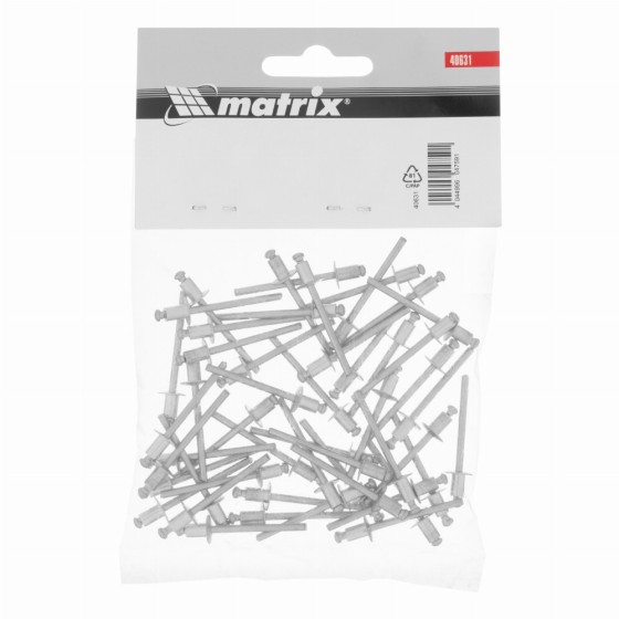 Заклепки, 4.0 х 6 мм, 50 шт. Matrix 40631 Заклепки, 4.0 х 6 мм, 50 шт. Matrix 40631